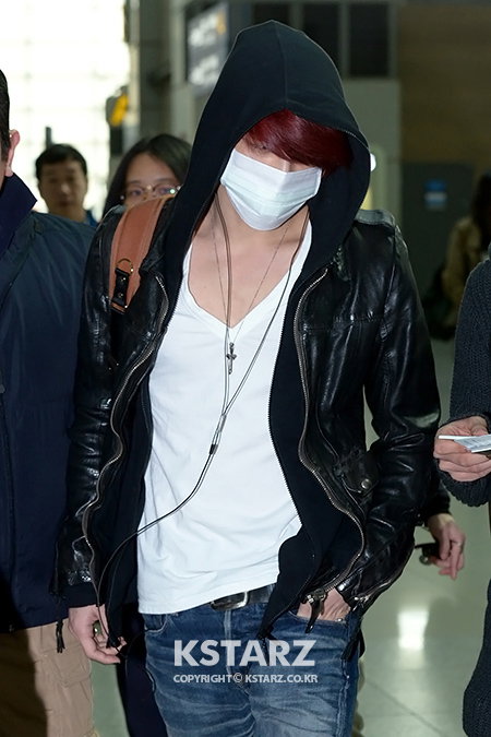 김재중, 16일 오전 상하이 팬미팅차 인천국제공항을 통해 출국