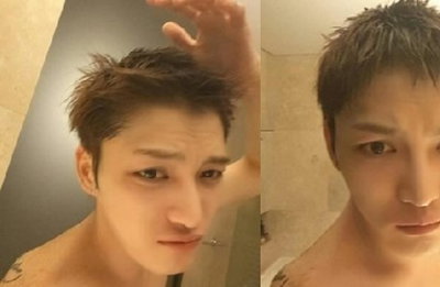 JYJ 김재중, 입대 앞두고 '빠박이' 인증샷