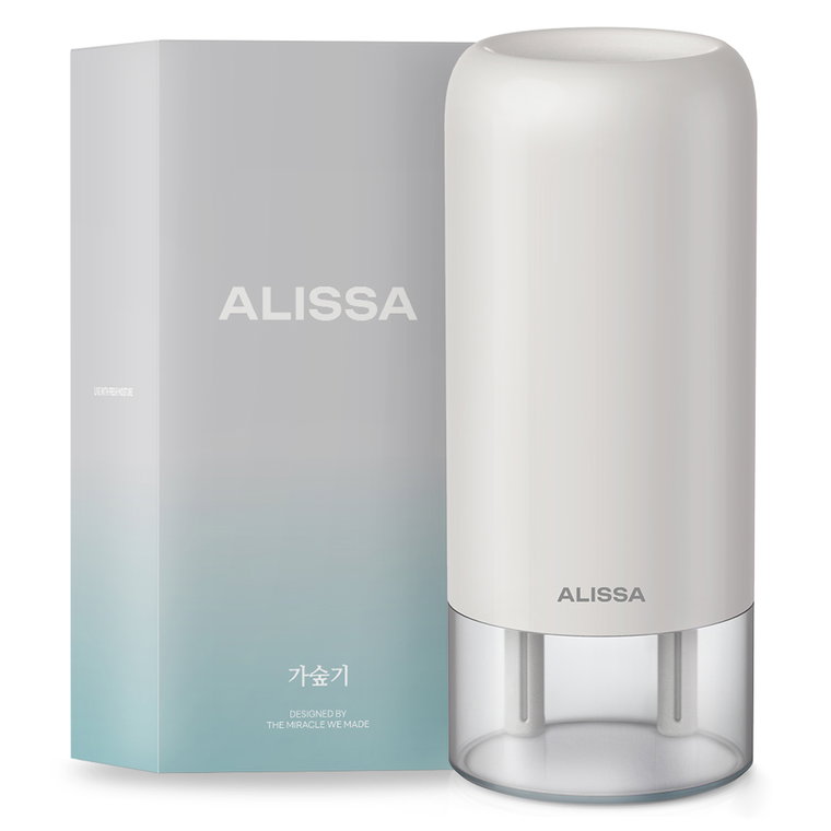 알리사 미니 초음파 사무용 무선 탁상용 충전식 가습기 700ml 필터 4p 세트, AH1, 클라우드 그레이