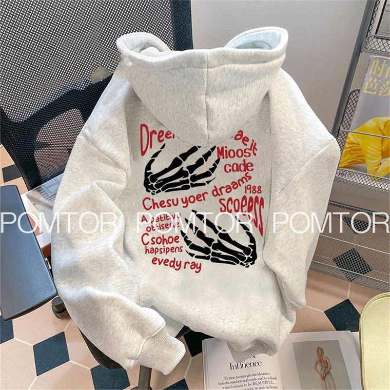 POMTOR 남녀공용 긴팔 오버핏 후드티 봄가을 여성 베이직 맨투맨 남자 캐주얼 데일리 후드티 커플룩