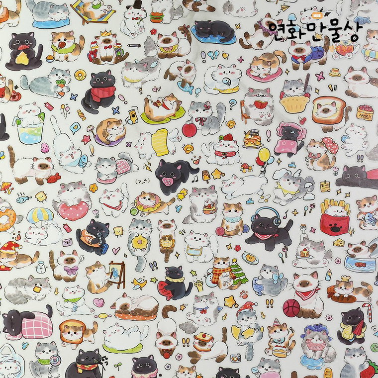 연화만물상 귀여운 고양이 다꾸 스티커 6종 24장 1세트, 1세트, 6종 세트