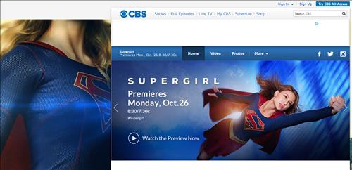 [사진]미국 CBS 방송의 슈퍼걸 홍보 홈페이지