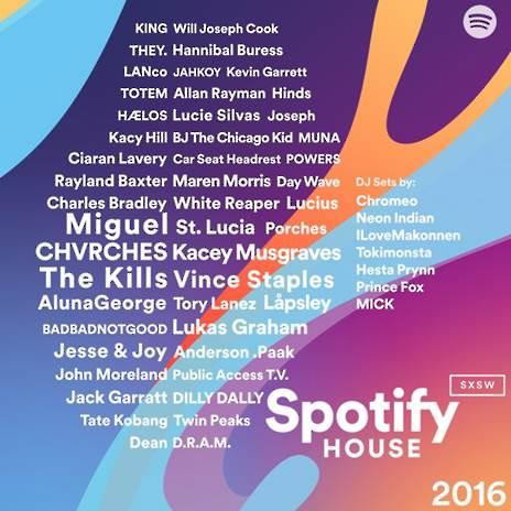 [사진]SXSW&middot;유니버설뮤직코리아 제공, '스포티파이 하우스 2016' 참석자 명단