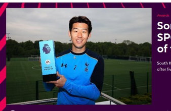 손흥민, 亞 최초 EPL 2회 월간 MVP…