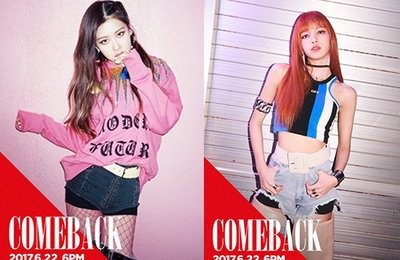 블랙핑크 로제X리사, 핑크·블랙 걸크러시 '눈길'