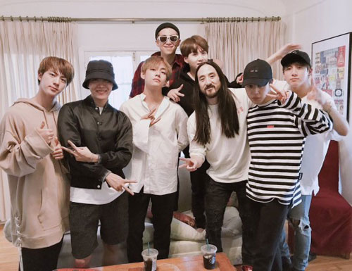 [사진]방탄소년단 SNS, 미국 DJ 스티브 아오키