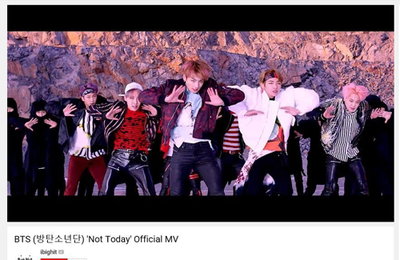 방탄소년단, 유튜브 2억뷰 뮤비 5편…'낫투데이'도 돌파