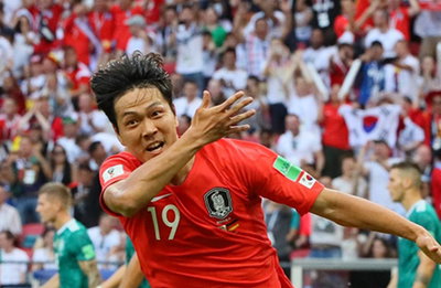 한국, 2:0으로 독일 격파…러시아서도 계속된 '챔피언 징크스'