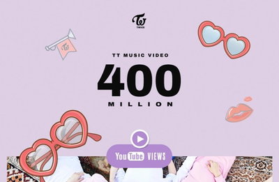 트와이스 'TT' 유튜브 4억뷰…"한국 여성뮤지션 최초"