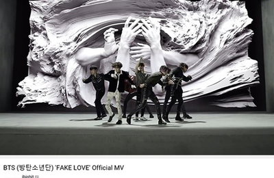 방탄소년단 '페이크 러브' MV '4억뷰 돌파'…"통산 4번째, 韓가수 최다 기록"