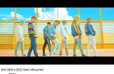 방탄소년단 "DNA" 뮤비 유튜브 6억뷰…한국 그룹 최초