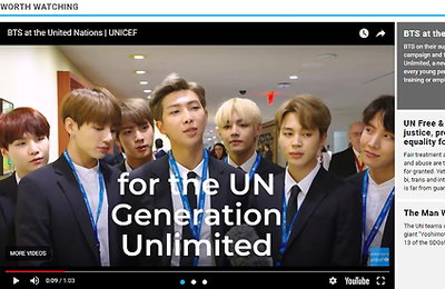 유엔 홈페이지 장식한 "BTS 인터뷰" 영상 화제