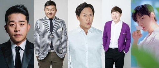 [사진]제이디비Ent, A9미디어, 쿠드비, 티오피미디어 제공, (왼쪽부터) 김준호, 조세호, 송진우, 이진호, 이진혁