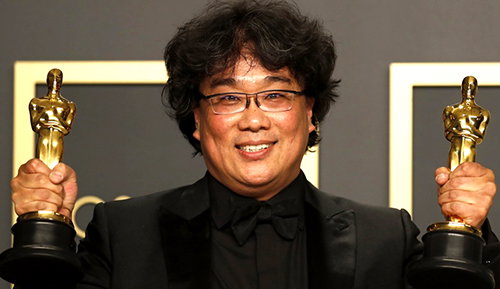 [사진]연합뉴스, 9일 오스카 트로피 거머쥔 봉준호 감독