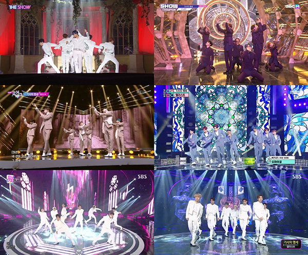 사진 = MTV &lsquo;더쇼&rsquo;, MBC M &lsquo;쇼! 챔피언&rsquo;, KBS2 &lsquo;뮤직뱅크&rsquo;, MBC &lsquo;쇼! 음악중심&rsquo;, SBS &lsquo;인기가요&rsquo; 캡처