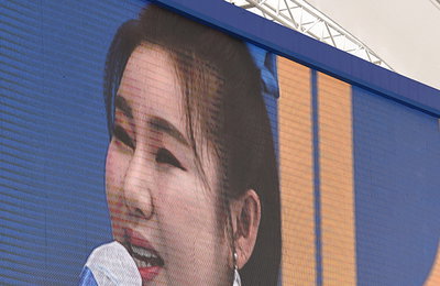 [포토] 가수 송가인,이른 아침에도 흥이 넘쳐~