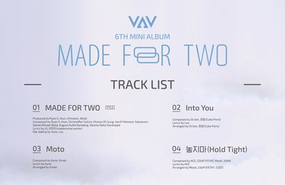 ‘15일 컴백’ VAV, 6th 미니앨범 트랙리스트 공개…전곡 작사·작곡 참여