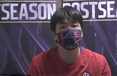 김광현 "매회 위기였지만…완전히 무너지지 않아"