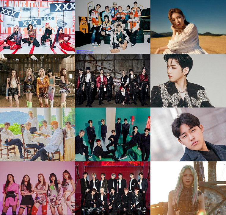 사진제공: RBW, SM엔터테인먼트, 포켓돌스튜디오, JYP엔터테인먼트, 커넥트엔터테인먼트, 스타쉽엔터테인먼트, 싸이더스HQ, 알디컴퍼니, YG엔터테인먼트, 지비레이블