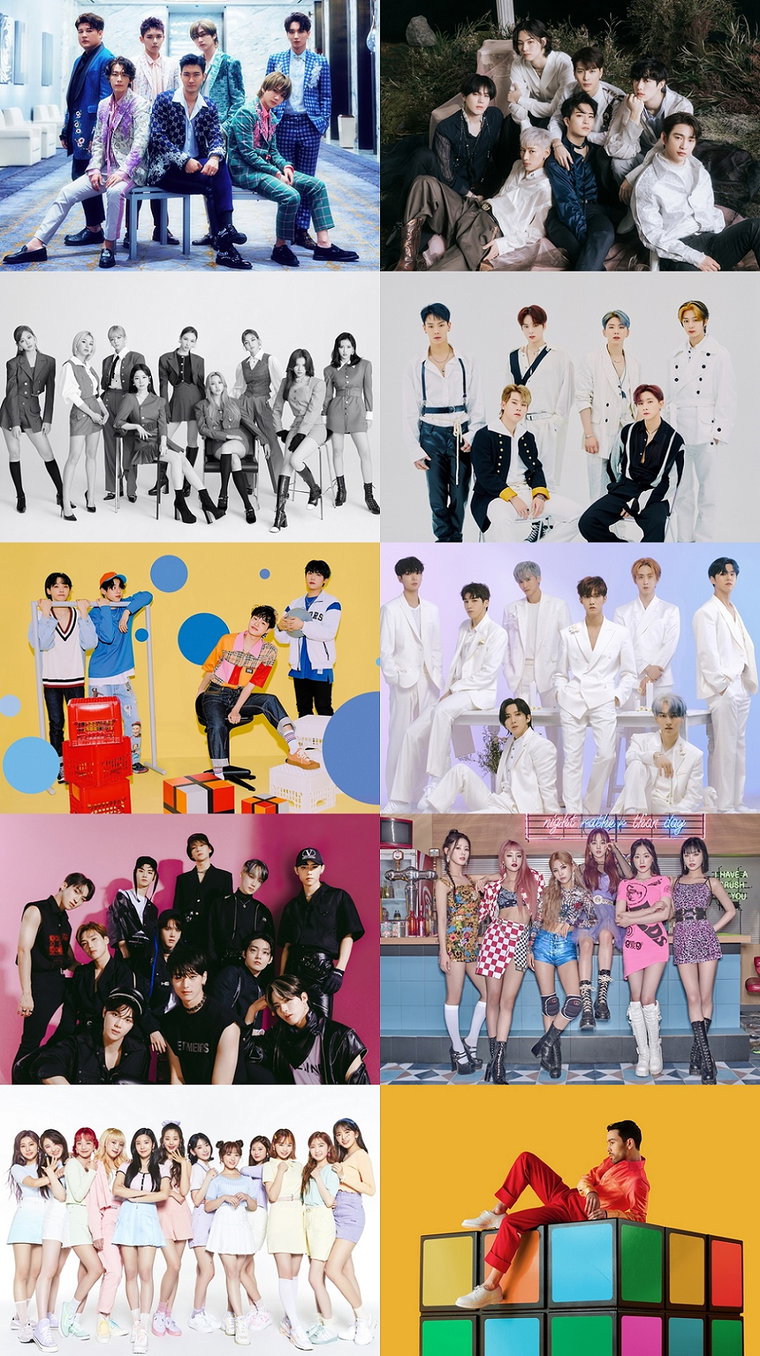 사진제공: SM엔터테인먼트, JYP엔터테인먼트, 스타쉽엔터테인먼트, 브랜뉴뮤직, 큐브엔터테인먼트, 크레커엔터테인먼트, 스윙엔터테인먼트, 도로시커뮤니케이션