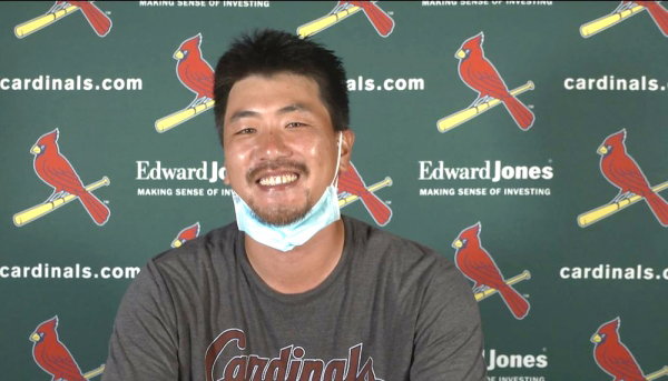[사진]MLB 프레스박스 화상 인터뷰 캡처