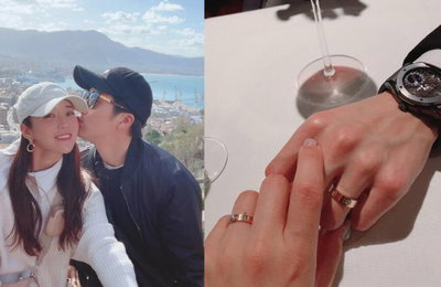 '김태희 올케' 이보미, ♥이완과 볼 뽀뽀 신혼여행 사진 보며 못 만나는 그리움 "오빠 너무 보고 싶다"