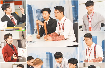 TV CHOSUN‘뽕숭아학당: 인생학교’“6인 6색‘뽕숭아판 미생’오픈!”뽕6의 슬기로운 직장 생활 대공개!만년 과장 장민호X열정 대리 영탁X엘리트 직장인 임영웅X팩폭 사원 김희재X아부왕