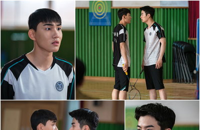 SBS 월화드라마 ‘라켓소년단’ 탕준상 VS 손상연 “너나 잘해, 뭘 이래라 저래라야?” 前 천재 배드민턴 소년 VS 現 해남서중 에이스, 불꽃 튀는 날선 대치! 일촉즉발 기싸움 포착!