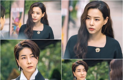SBS 금토드라마 '원더우먼' 이하늬X진서연, “첨예한 눈빛 대치 발발!” 위기 감지 조연주 VS 본색 드러낸 한성혜?! 공기마저 서늘하게 하는 ‘얼음장 기싸움’ 현장 포착!