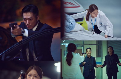 MBC 금토드라마 <검은 태양> 누군가에게 총구 겨눈 남궁민-김지은! 긴장감 폭발! 위기에 빠진 두 사람, 이들 앞에 나타난 적의 정체는