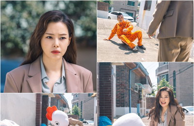 SBS 금토드라마 '원더우먼' 이하늬, “닭머리 인형탈 뒤집어쓴 슈퍼 히어로?!” 대낮 골목에서 벌어진 ‘기상천외 인형탈 격돌’ 현장 공개!