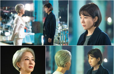 TV CHOSUN 토일미니시리즈 ‘엉클’ 전혜진, “이제 더 이상 숨지 않는다?!” 시母에 맞서는 당당 포스!… ‘극강 눈빛 대치’ 현장 포착!