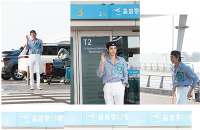 tvN '별똥별' 주인공 김영대, 꾸안꾸 스타일의 공항패션 선보이며 출국