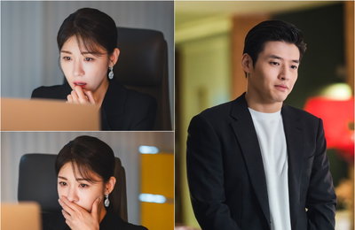 KBS 2TV 월화드라마 <커튼콜> ‘경악’ 하지원, 강하늘 진짜 정체 알았다! 뭘보고 놀랐기에? 입다문 강하늘, 냉랭한 하지원에 움츠린 표정 포착!