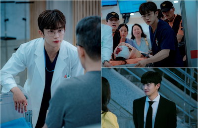 지니 TV 오리지널 <딜리버리맨> 김민석, 완벽한 스펙의 훈남 의사 변신 '훈훈' 첫 스틸 공개! 윤찬영X방민아와 얽힌 인연은?!