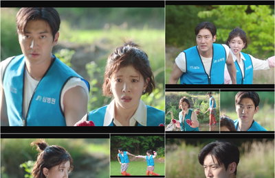 TV CHOSUN <DNA 러버> 최시원-정인선, 반전 대환장 X커플의 손 ‘꼭’ 런 어웨이 현장 포착