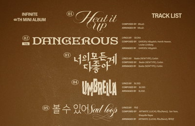 인피니트, 새 앨범 'LIKE INFINITE' 트랙리스트 오픈