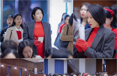 지니 TV 오리지널 드라마 <라이딩 인생> 전혜진, 시선강탈 ‘명문초 추첨장’ 등판