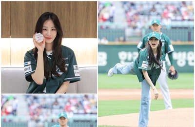 배우 한지은, 생애 첫 시구로 SSG랜더스 ‘승리 요정’ 등극