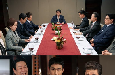 <굿보이> 인성시의 무법지대 오정세, 권력자들과 비밀 회담 포착… '굿보이' 카운트다운 개봉박두