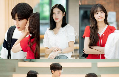 <내 여자친구는 상남자> 윤산하-아린-츄, 본격 ‘삼각관계 모먼트’ 현장 포착