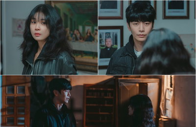 <메리 킬즈 피플> 이보영-이민기, 충격 눈빛 VS 칼끝 눈빛 격돌 '한 치의 양보 없는 심리전 발발'