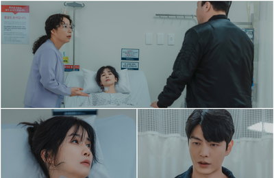 <메리 킬즈 피플> 이보영-이민기, 양보 없는 눈빛 격돌 속 ‘응급실 압박 취조’ 현장