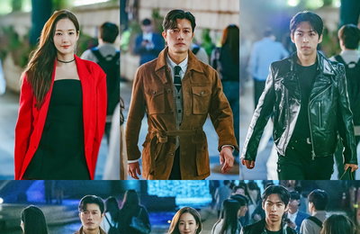 <컨피던스맨 KR> 박민영-박희순-주종혁, ‘팀 컨피던스맨’ 청계천 출정식 환상의 팀워크 예고