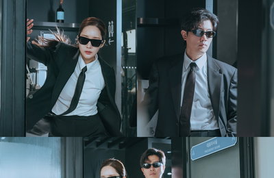 ‘컨피던스맨 KR’ 박민영·박희순, 블랙 슈트 잠입 작전…카리스마 폭발