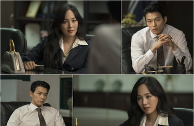 <퍼스트레이디> 유진 VS 도유, 살벌함 감도는 극강 대립 구도 ‘살얼음판 맞대면’ 현장