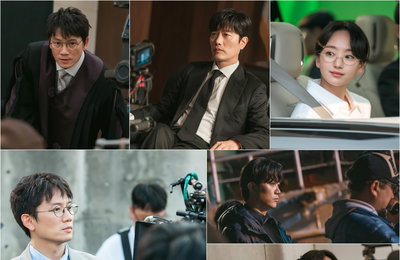 지성·박희순·원진아, '판사 이한영' 촬영 현장 열정 포착…완벽 케미 예고
